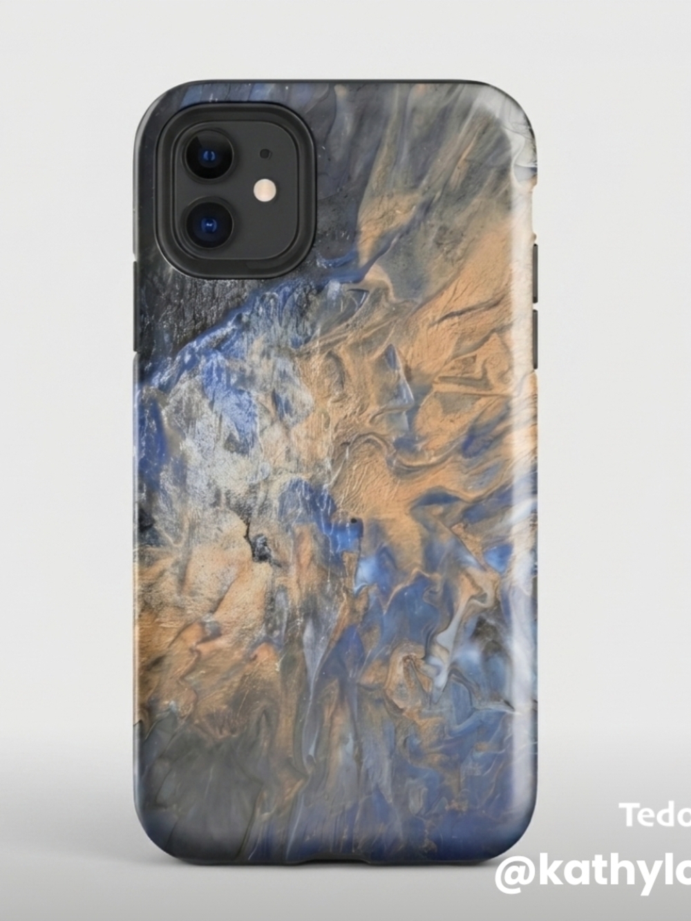 Designer Blue & Gold Marble Phone Case - Brand: